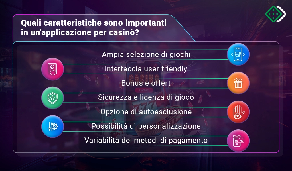 Caratteristiche importanti per un'app di casinò